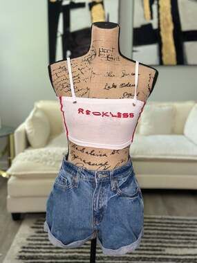 Wanna This 'Reckless' Ribbed Crop Tank Top